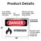 Signmission Hydrogen Danger Sign, Plastic, 18in W x 12in L, 2PK OS-2PACK-DS-P-1218-L-1368 - alternate 7
